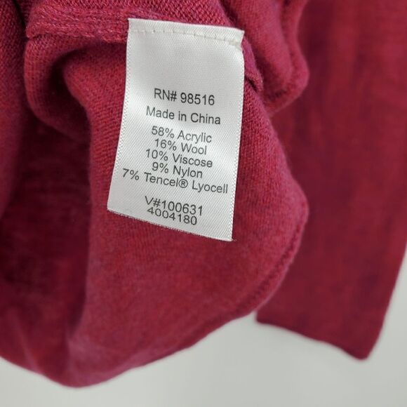 Coldwater Creek Pullover V-neckline Wool Blend Mauve Long Sleeve Sweater Size S - Picture 3 of 9